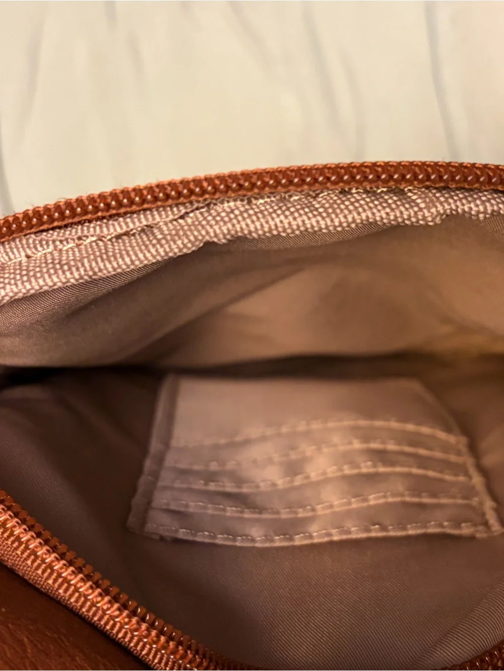 Quilted Tan Crossbody Bag and Wallet Set with Patterned Strap - Unknown Brand